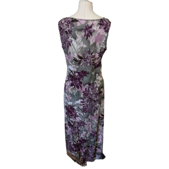 Womens Kim & Co Knit Sundress Sleeveless Maxi Dress Abstract Patterned V Neck M - Picture 5 of 8